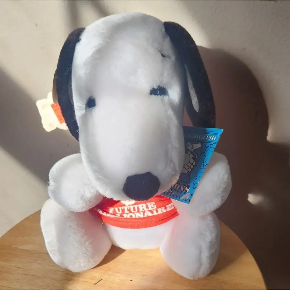 Applause Snoopy 1968 Sitting 9” Future Millionaire Plush Doll Bank HTF Rare